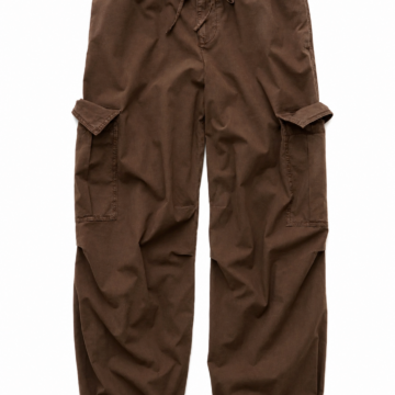 Brown Relaxed Fit Cargo Pants with Drawstring Waist