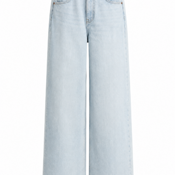 Light Wash Stonewashed Wide-Leg Jeans