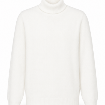 Off-White Turtleneck Sweater - Relaxed Fit