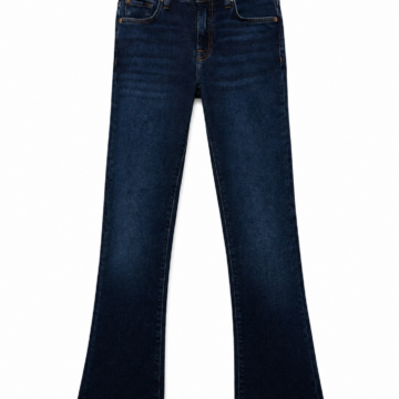 Dark Indigo High-Rise Flare Jeans with Bell-Bottom Hem