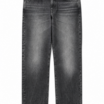 Grey-Black Faded Straight-Leg Jeans