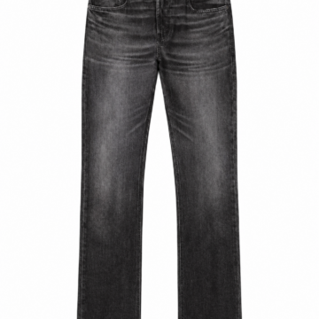 Black Wash Distressed Straight-Leg Jeans